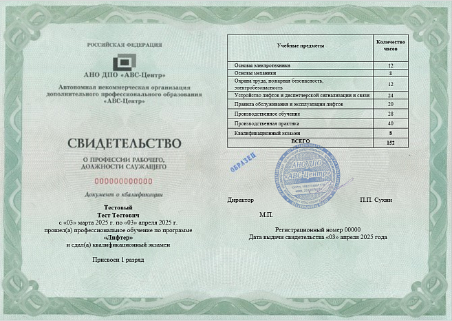 Лифтер. Обучение дистанционно